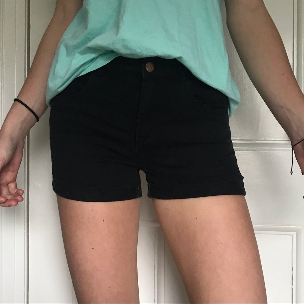 Black Denim Shorts